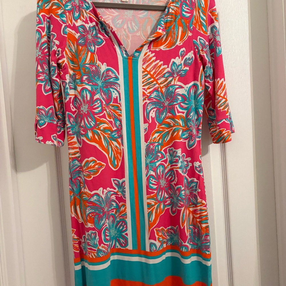 Hatley 3/4 Sleeve Tropical Dress, Size S/P